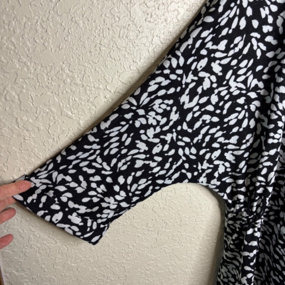 Fred David Black White Dolman Sleeves Button Down Top Jacket Women's Size 3X - Picture 8 of 12